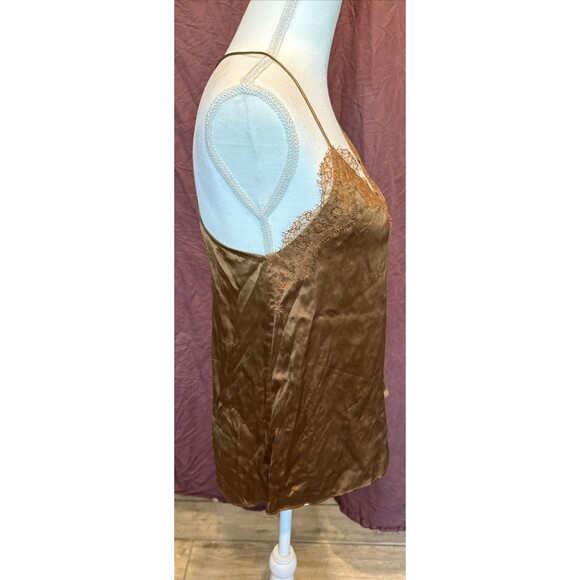 Cami NYC Womens Spaghetti Strap Lace Trim Silk Camisole Top Caramel Size XS - Picture 7 of 10